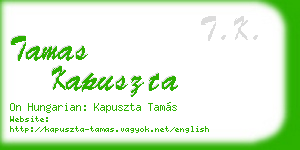 tamas kapuszta business card